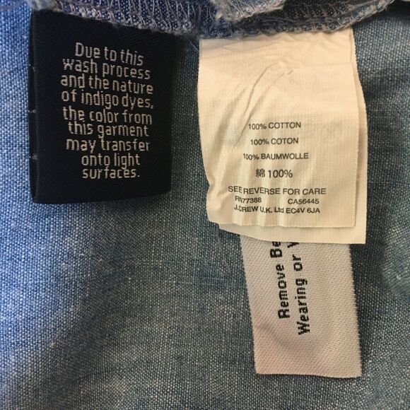 J. Crew 4 casual dress blue denim chambray Ruffle - Picture 7 of 7